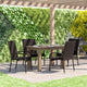 Espresso |#| Indoor/Outdoor Stacking Steel Framed Espresso Wicker Dining Armchairs - 4 Pack