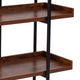 3 Shelf 35inchH Display Unit with Black Metal Frame in Rustic Wood Grain Finish