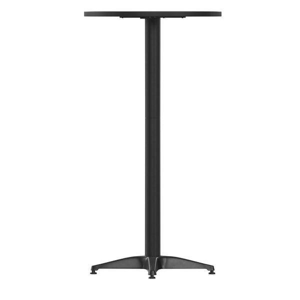 Black |#| Indoor/Outdoor 23.5inch Round Aluminum Bar Height Table with Cross Base - Black