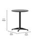 Black |#| 23.5inch Round Metal Smooth Top Indoor-Outdoor Table with Base - Black