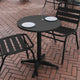 Black |#| 23.5inch Round Metal Smooth Top Indoor-Outdoor Table with Base - Black