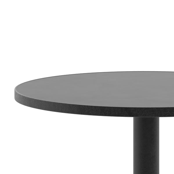 Black |#| 23.5inch Round Metal Smooth Top Indoor-Outdoor Table with Base - Black