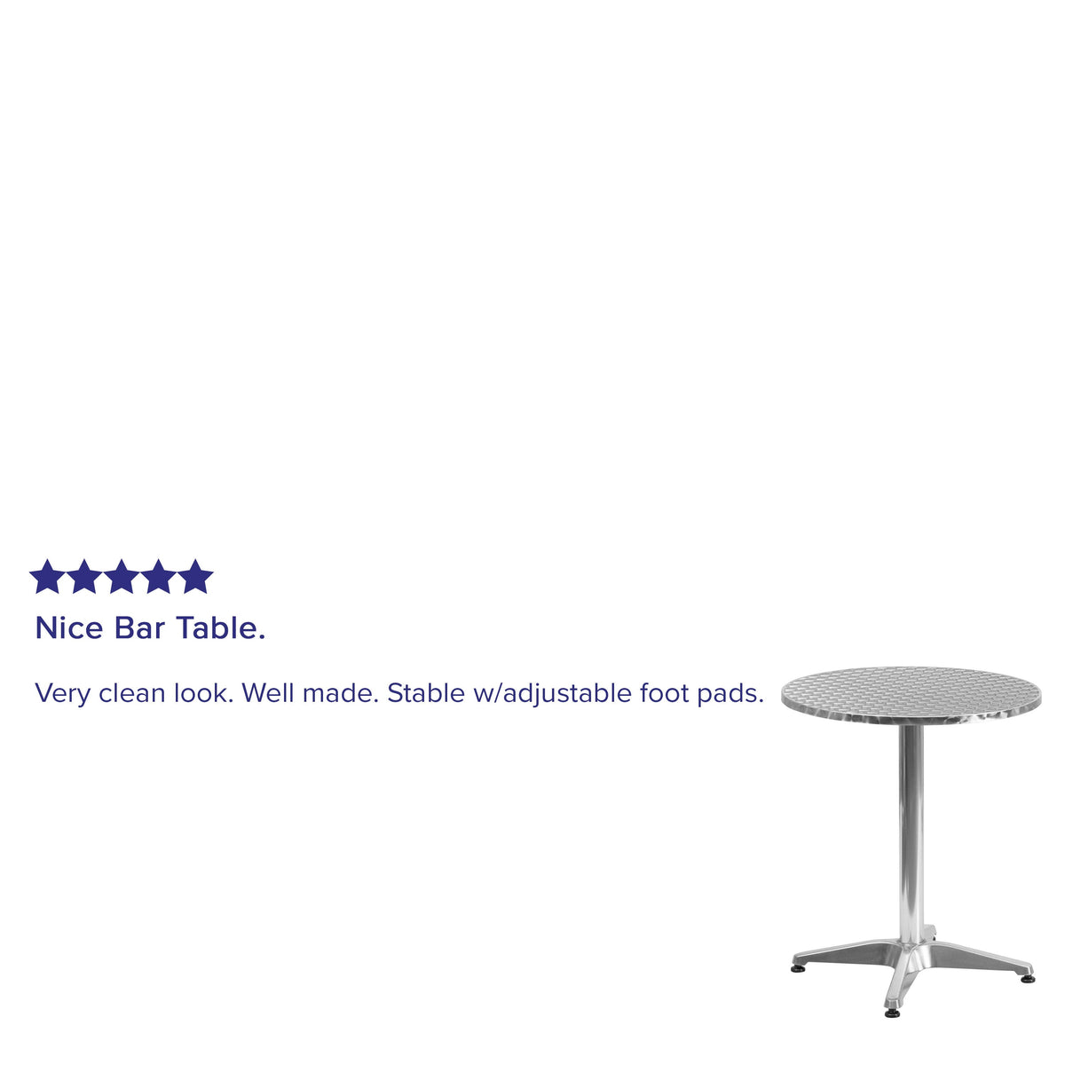 Aluminum |#| 23.5inch Round Aluminum Smooth Top Indoor-Outdoor Table with Base