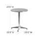 Aluminum |#| 23.5inch Round Aluminum Smooth Top Indoor-Outdoor Table with Base