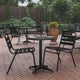 Black |#| 23.5inch Round Metal Smooth Top Indoor-Outdoor Table with Base - Black