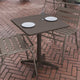 Bronze |#| 23.5inch Square Metal Smooth Top Indoor-Outdoor Table with Base - Bronze