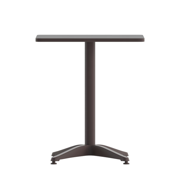 Bronze |#| 23.5inch Square Metal Smooth Top Indoor-Outdoor Table with Base - Bronze