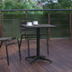 Black |#| 23.5inch Square Metal Smooth Top Indoor-Outdoor Table with Base - Black