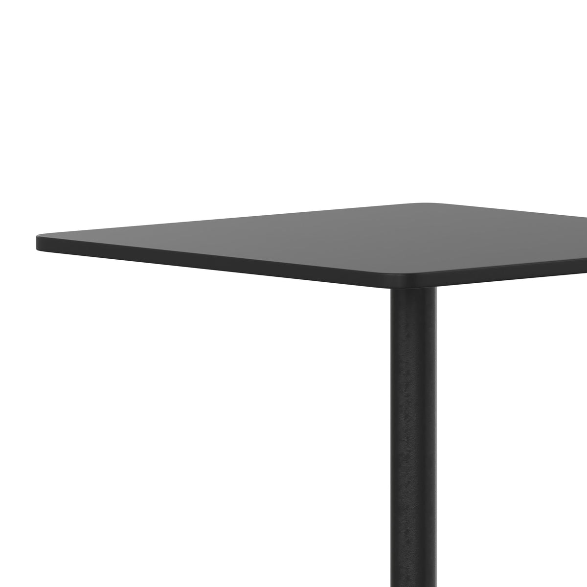 Black |#| 27.5inch Square Metal Smooth Top Indoor-Outdoor Table with Base - Black