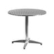 Aluminum |#| 31.5inch Round Aluminum Smooth Top Indoor-Outdoor Table with Base