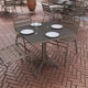 Bronze |#| 31.5inch Square Metal Smooth Top Indoor-Outdoor Table with Base - Bronze