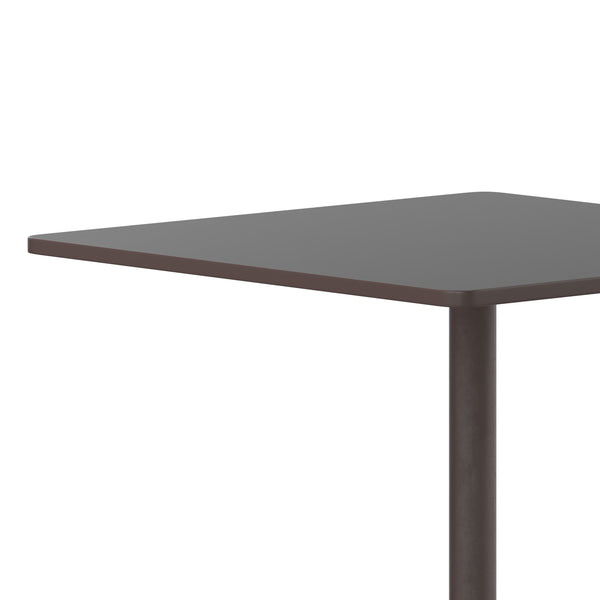 Bronze |#| 31.5inch Square Metal Smooth Top Indoor-Outdoor Table with Base - Bronze