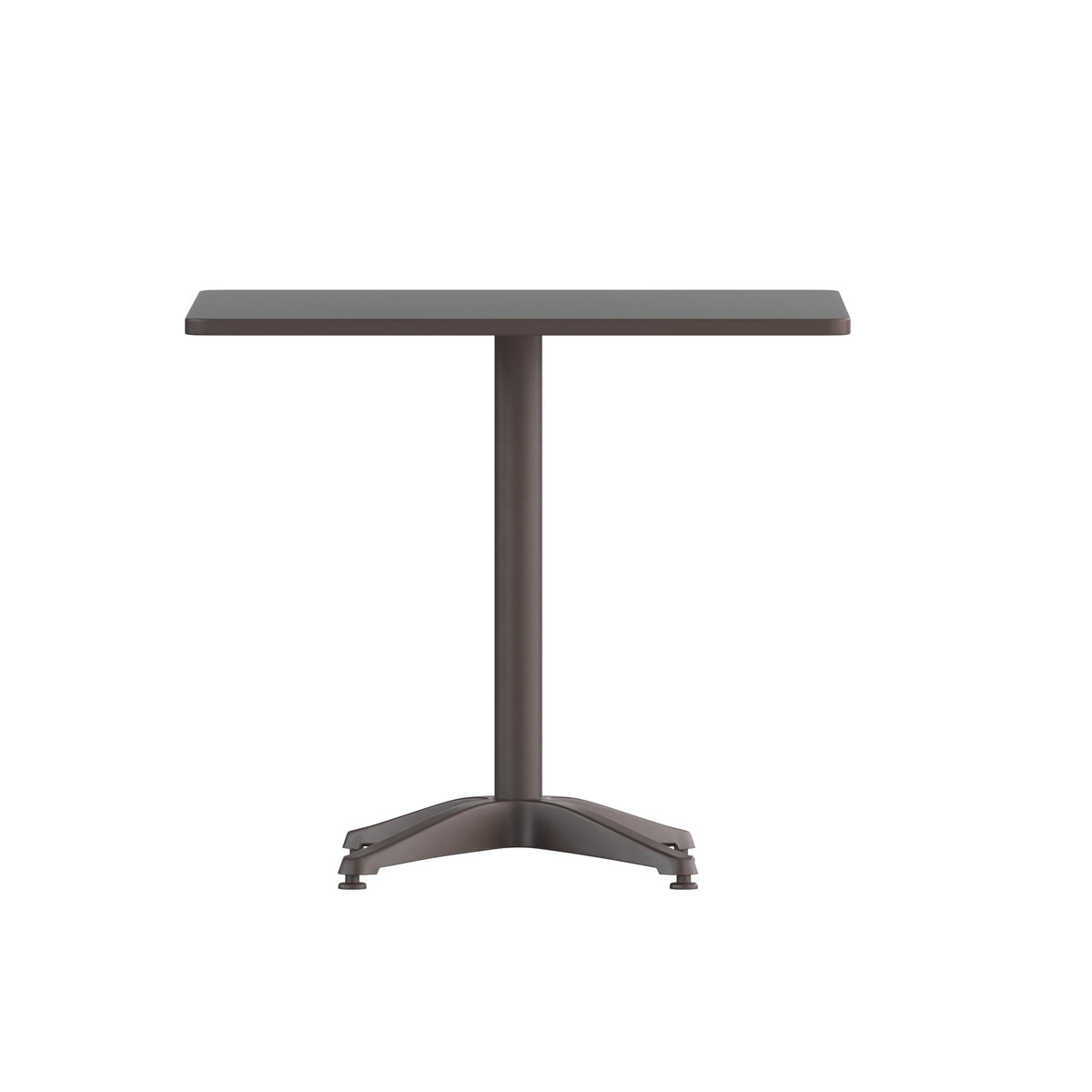 Bronze |#| 31.5inch Square Metal Smooth Top Indoor-Outdoor Table with Base - Bronze