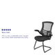 Black Mesh |#| Black Mesh Sled Base Side Reception Chair with Flip-Up Arms-Office Waiting Room