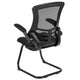 Black Mesh |#| Black Mesh Sled Base Side Reception Chair with Flip-Up Arms-Office Waiting Room