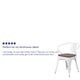 White |#| White Metal Chair with Wood Seat and Arms - Restaurant Furniture