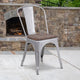 Silver |#| Silver Metal Stackable Chair with Wood Seat - Restaurant Chair - Bistro Chair