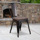 Black-Antique Gold |#| Black-Antique Gold Metal Stackable Chair with Wood Seat - Restaurant Chair