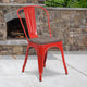 Red |#| Red Metal Stackable Chair with Wood Seat - Restaurant Chair - Bistro Chair