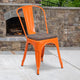 Orange |#| Orange Metal Stackable Chair with Wood Seat - Restaurant Chair - Bistro Chair