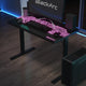 43inch Wide Black Gaming Desk with Remote Controlled LED Circuit Board Pattern Top