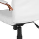 White LeatherSoft/Rose Gold Frame |#| Mid-Back White LeatherSoft Executive Swivel Office Chair - Rose Gold Frame/Arms