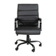 Black LeatherSoft/Black Frame |#| Mid-Back Black LeatherSoft Executive Swivel Office Chair with Black Frame/Arms