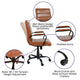 Brown LeatherSoft/Black Frame |#| Mid-Back Brown LeatherSoft Executive Swivel Office Chair with Black Frame/Arms