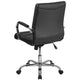 Black LeatherSoft/Chrome Frame |#| Mid-Back Black LeatherSoft Executive Swivel Office Chair with Chrome Frame/Arms