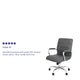 Gray LeatherSoft/Chrome Frame |#| Mid-Back Gray LeatherSoft Executive Swivel Office Chair with Chrome Frame/Arms