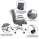 Gray LeatherSoft/Chrome Frame |#| Mid-Back Gray LeatherSoft Executive Swivel Office Chair with Chrome Frame/Arms