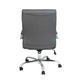 Gray LeatherSoft/Chrome Frame |#| Mid-Back Gray LeatherSoft Executive Swivel Office Chair with Chrome Frame/Arms