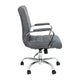 Gray LeatherSoft/Chrome Frame |#| Mid-Back Gray LeatherSoft Executive Swivel Office Chair with Chrome Frame/Arms