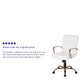 White LeatherSoft/Rose Gold Frame |#| Mid-Back White LeatherSoft Executive Swivel Office Chair - Rose Gold Frame/Arms