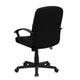 Black |#| Mid-Back Black Fabric Executive Swivel Office Chair with Nylon Arms