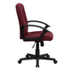 Burgundy |#| Mid-Back Burgundy Fabric Executive Swivel Office Chair with Nylon Arms