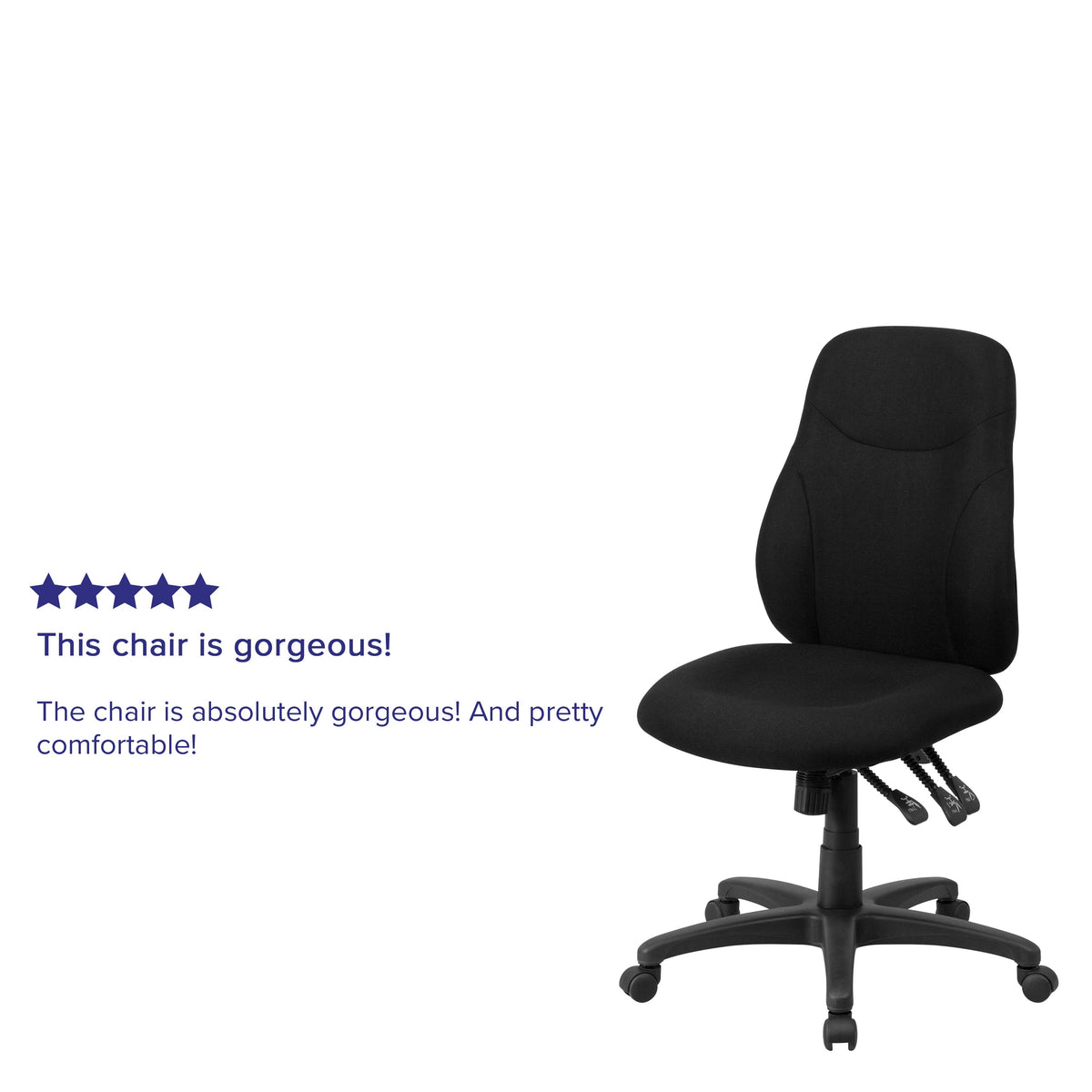 Mid-Back Black Fabric Multifunction Swivel Ergonomic Chair with Back Adjustment