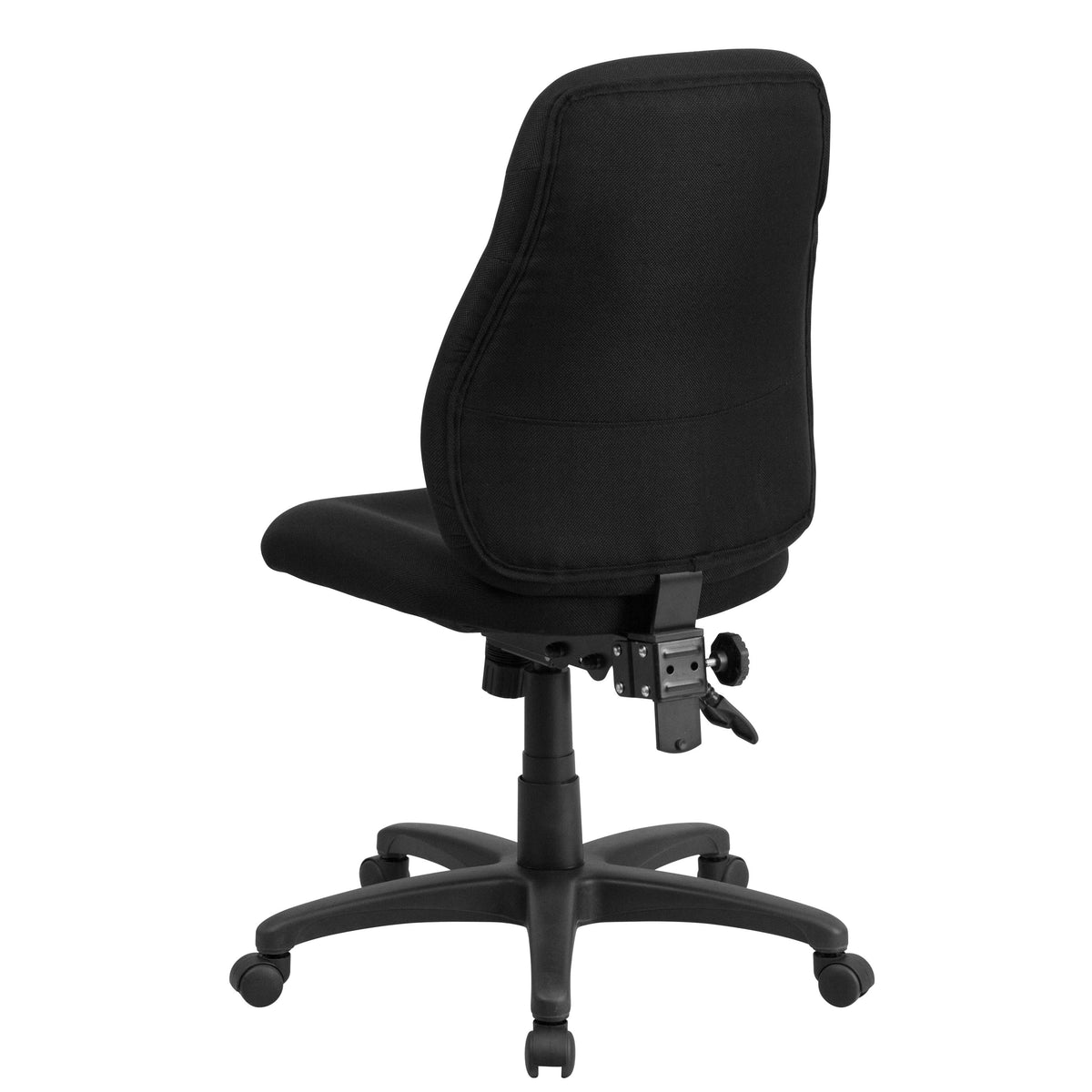 Mid-Back Black Fabric Multifunction Swivel Ergonomic Chair with Back Adjustment