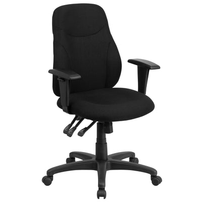 Mid-Back Fabric Multifunction Swivel Ergonomic Task Office Chair with 1.5" Back Adjustment and Adjustable Arms - View 1