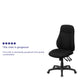 Mid-Back Black Fabric Multifunction Swivel Ergonomic Chair with Back Adjustment