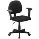 Black |#| Mid-Back Black Fabric Swivel Task Office Chair with Adjustable Height and Arms