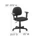 Black |#| Mid-Back Black Fabric Swivel Task Office Chair with Adjustable Height and Arms