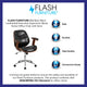 Mid-Back Black LeatherSoft Executive Ergonomic Wood Swivel Office Chair w/Arms