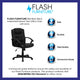 Mid-Back Black LeatherSoft Ripple &Accent Stitch Upholstered Swivel Office Chair