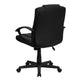 Mid-Back Black LeatherSoft Ripple &Accent Stitch Upholstered Swivel Office Chair