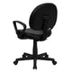 Mid-Back Black LeatherSoft Swivel Ergonomic Task Office Adjustable Chair w/ Arms