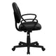 Mid-Back Black LeatherSoft Swivel Ergonomic Task Office Adjustable Chair w/ Arms