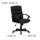 Mid-Back Black LeatherSoft Swivel Office Chair with Accent Divided Back and Arms
