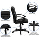 Mid-Back Black LeatherSoft Swivel Office Chair with Accent Divided Back and Arms