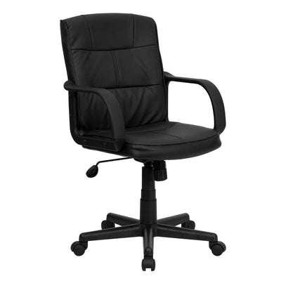 Mid-Back LeatherSoft Swivel Task Office Chair with Arms